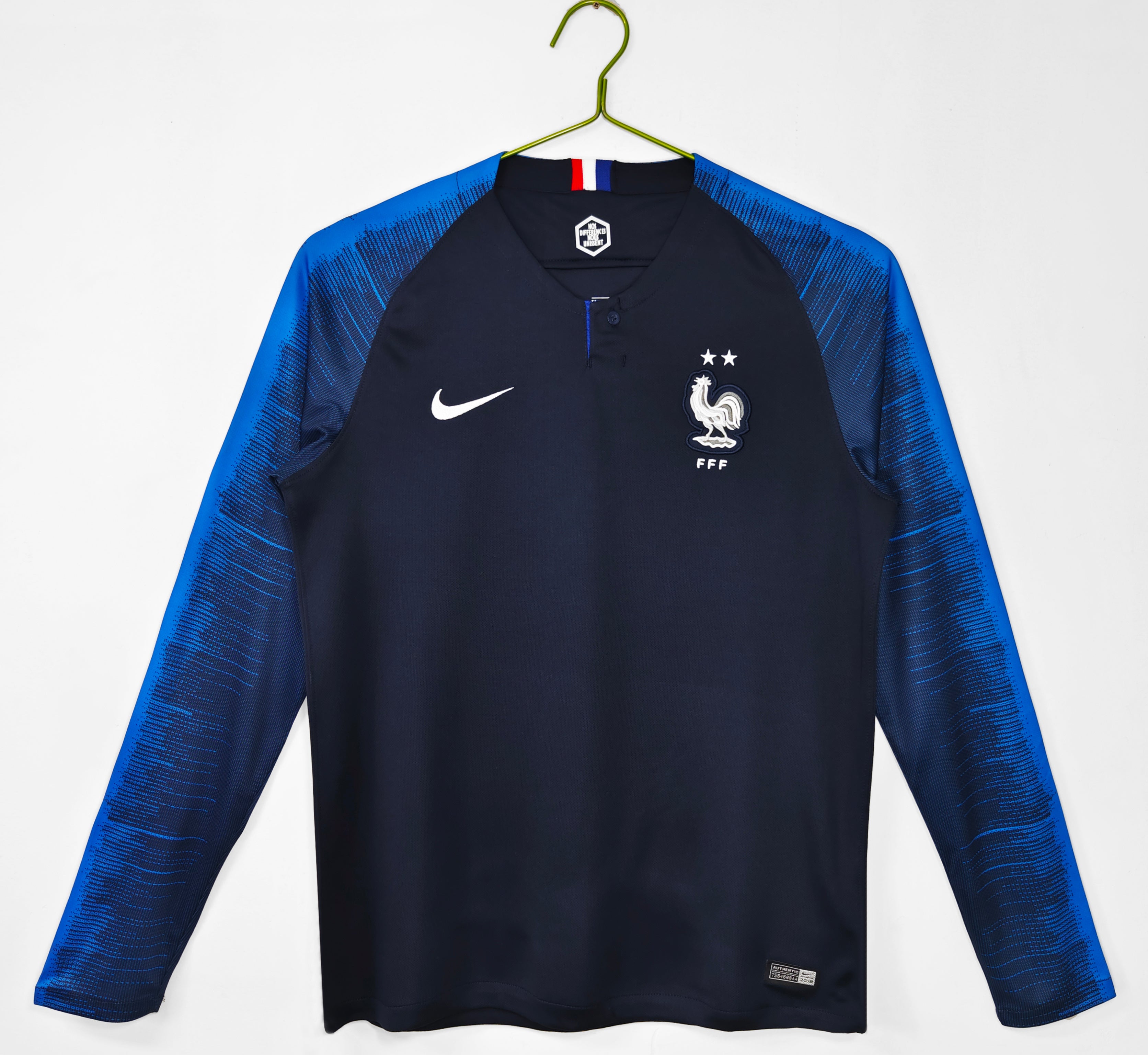 2018 France Long Sleeve Home Retro Jersey