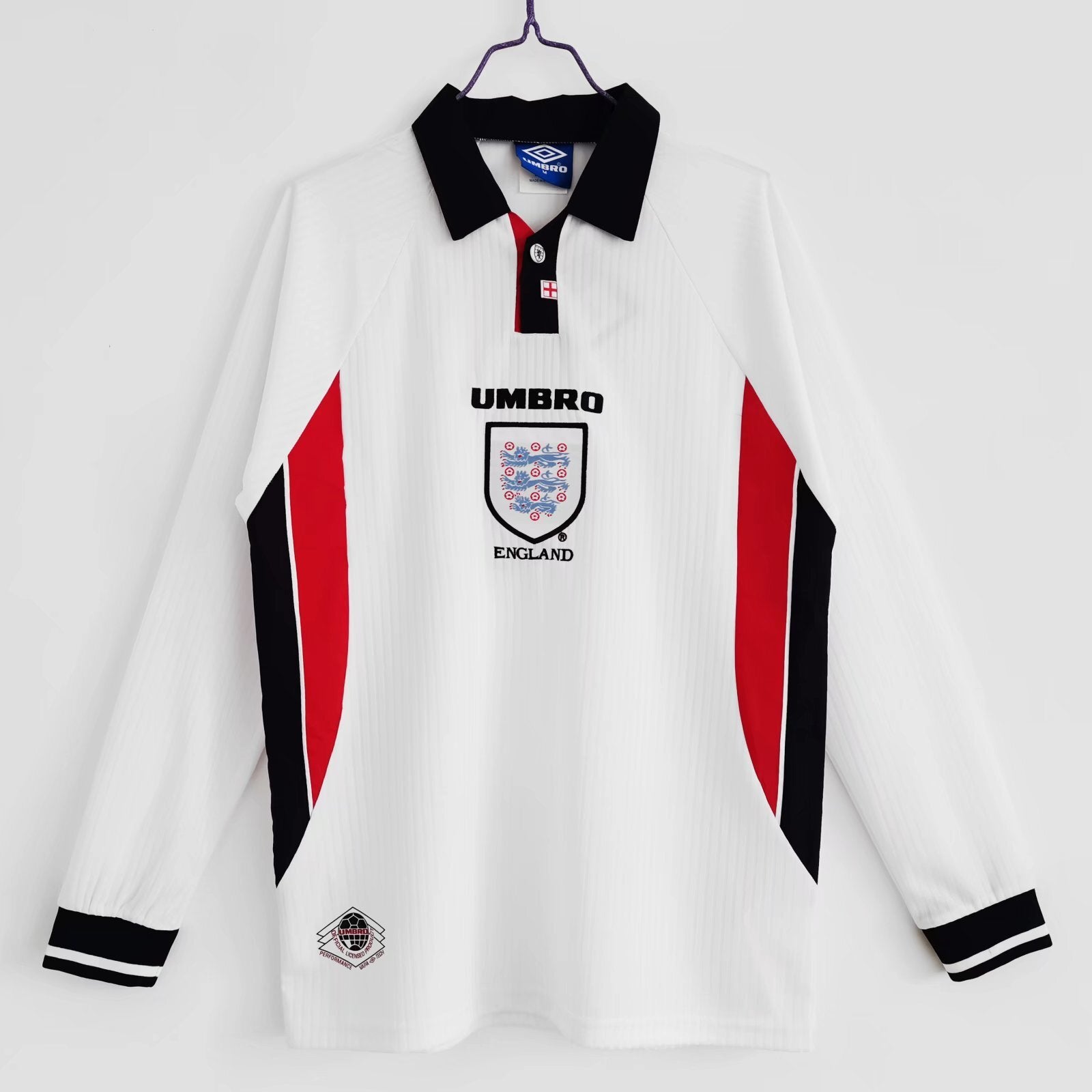 1998 England Long Sleeve Home Retro Jersey