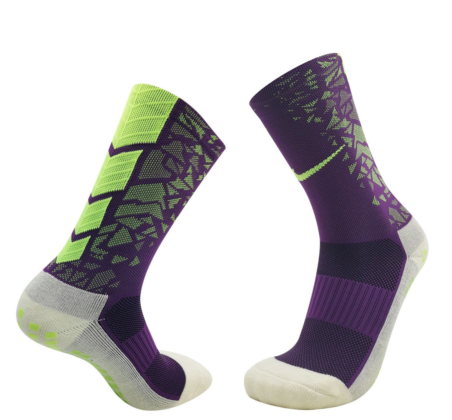 Short Grip Socks - Purple & Green