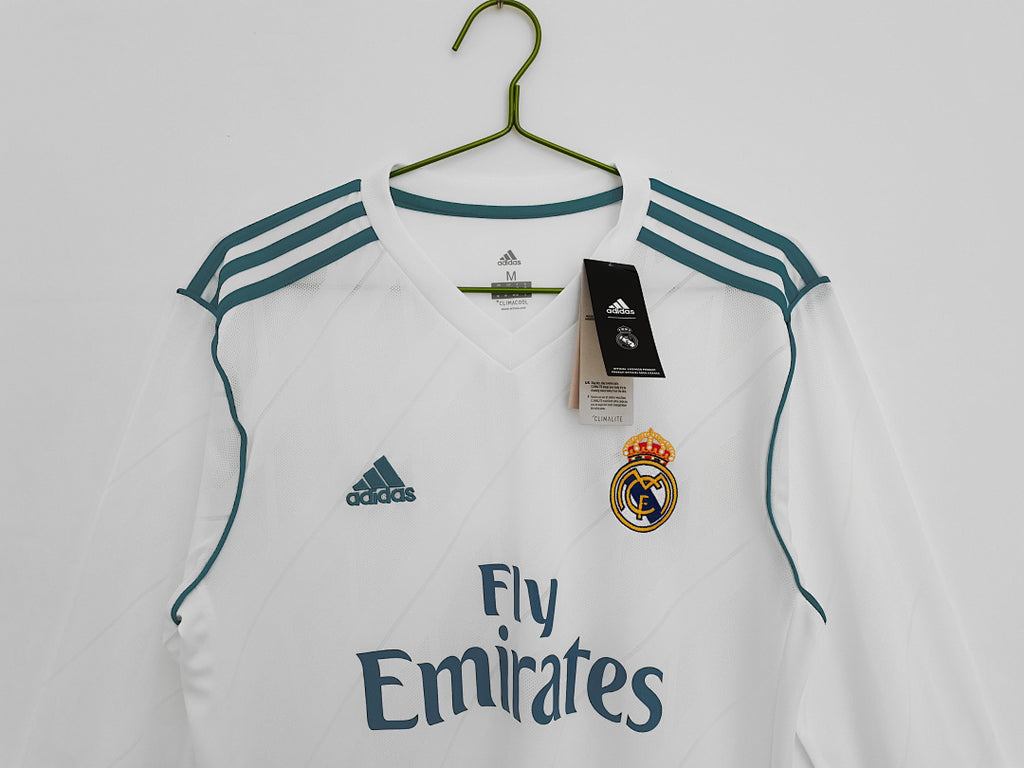 17/18 Real Madrid Long Sleeve Home Retro Jersey