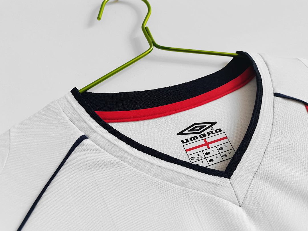 2002 England Long Sleeve Home Retro Jersey