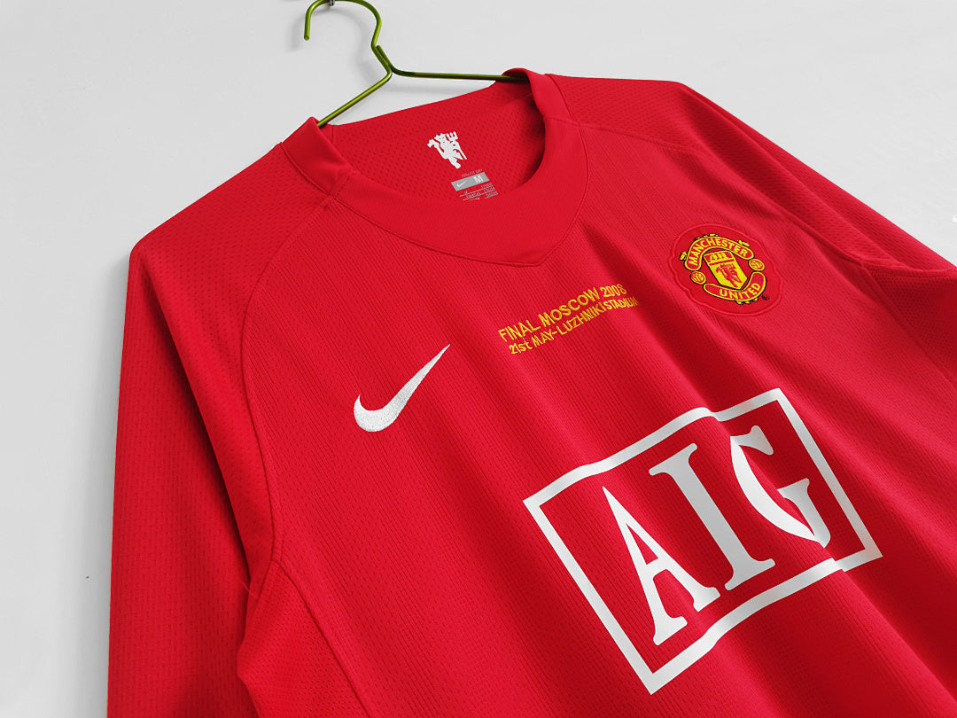 07/08 Manchester United UCL Long Sleeve Home Retro Jersey
