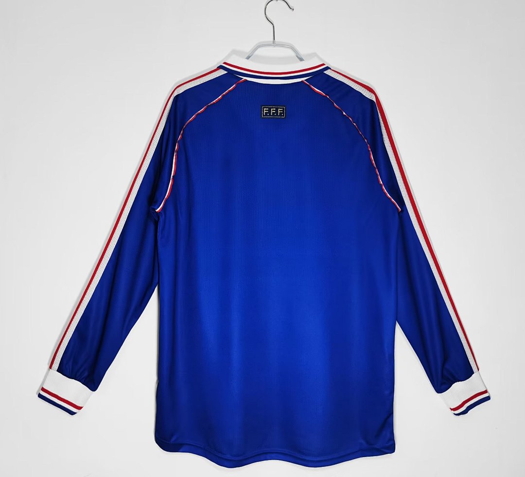 1998 France World Cup Long Sleeve Home Retro Jersey