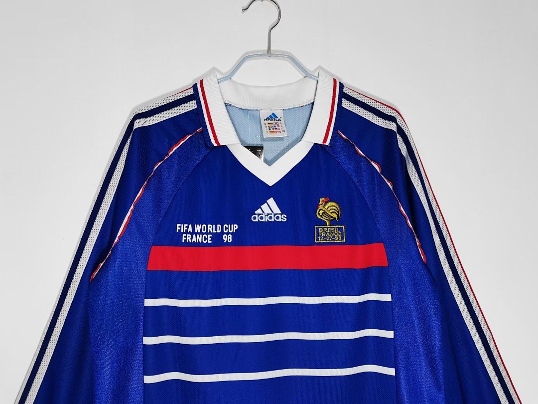 1998 France World Cup Long Sleeve Home Retro Jersey