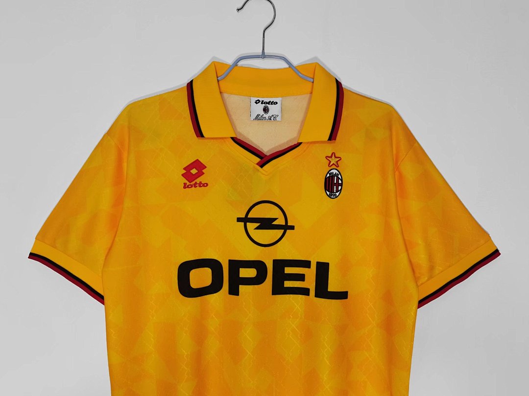 95/96 AC Milan Yellow Third Away Retro Jersey