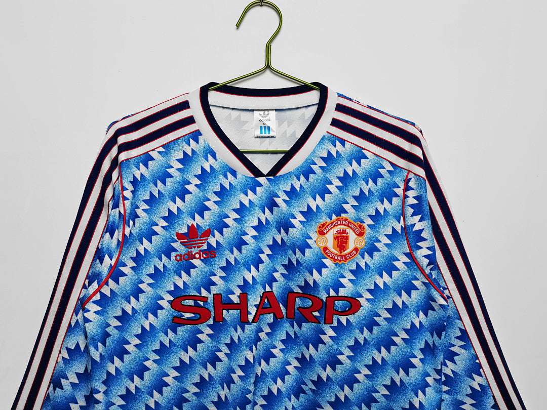 90/92 Manchester United Long Sleeve Away Retro Jersey