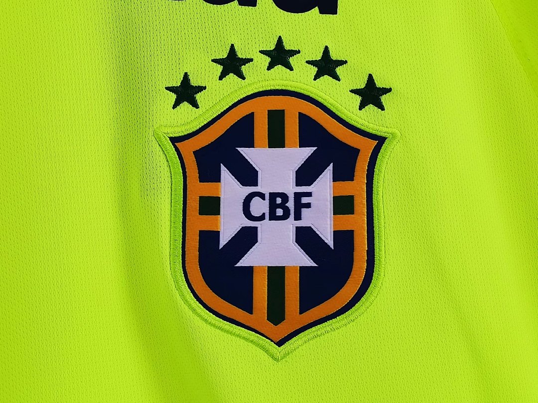 2020 Brazil Neon Yellow Retro Training Jersey