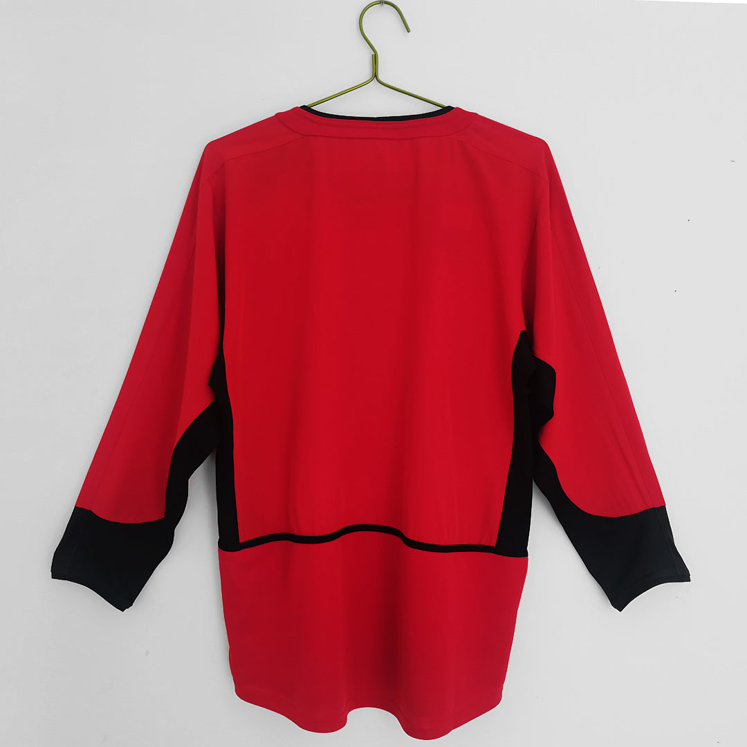 02/04 Manchester United Long Sleeve Home Retro Jersey