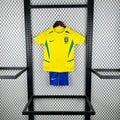 2002 Brazil Home Retro Kids Jersey