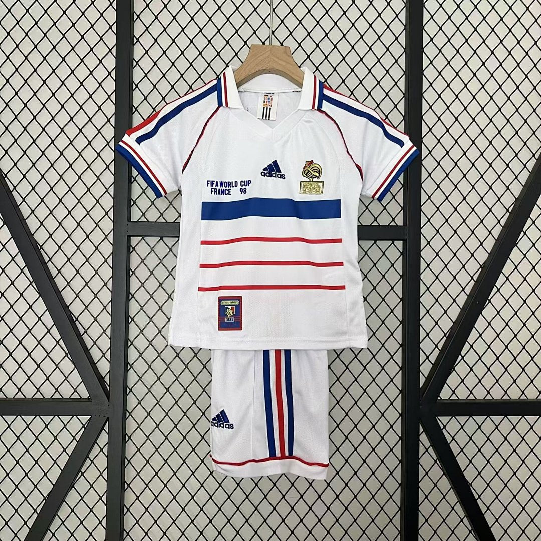 1998 France Away Retro Kids Jersey
