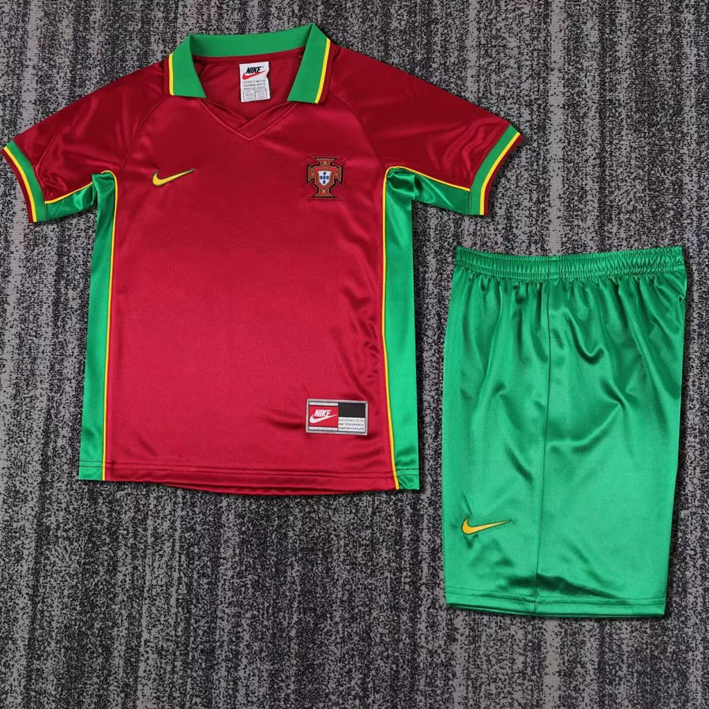 1998 Portugal Home Retro Kids Jersey