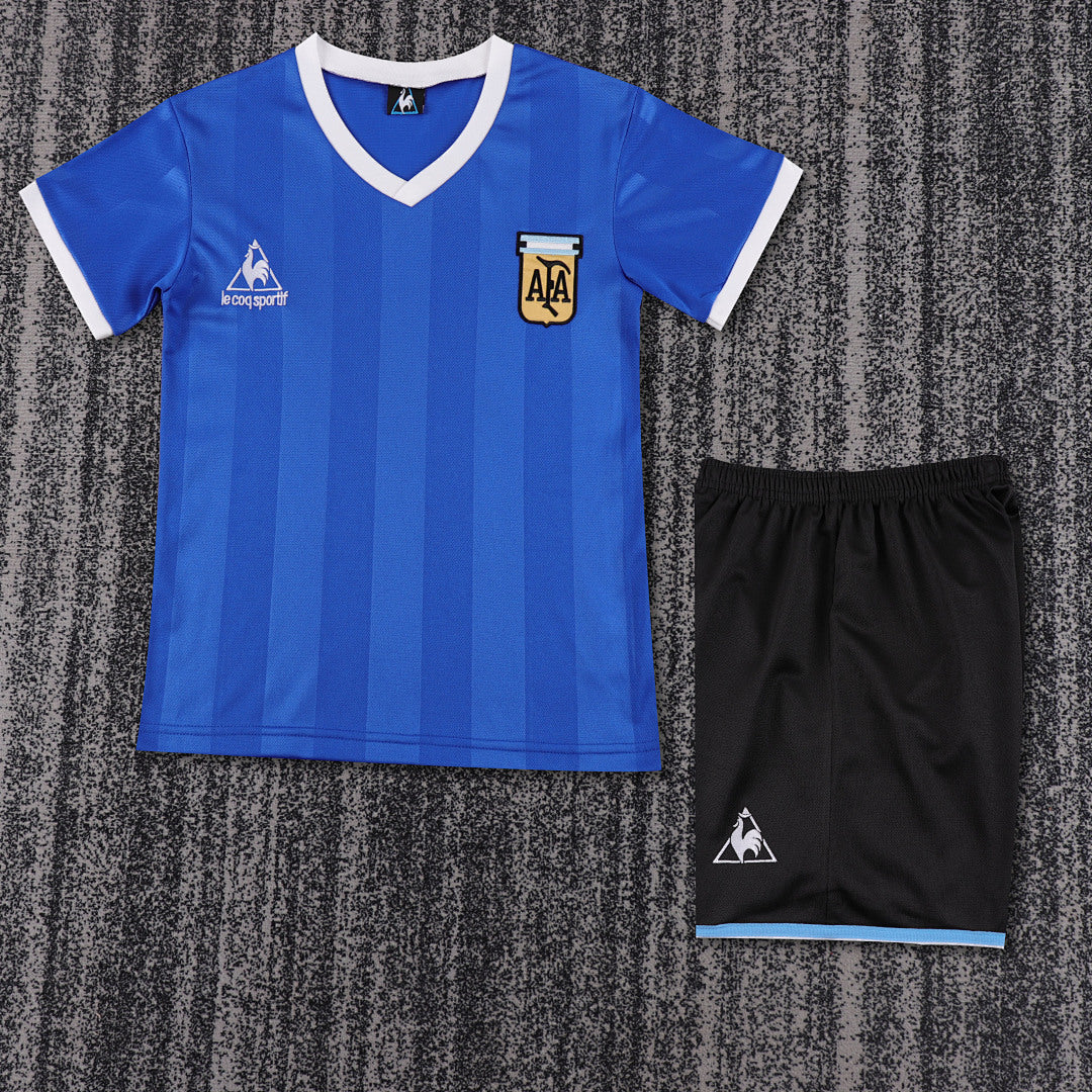 1986 Argentina Away Retro Kids Jersey