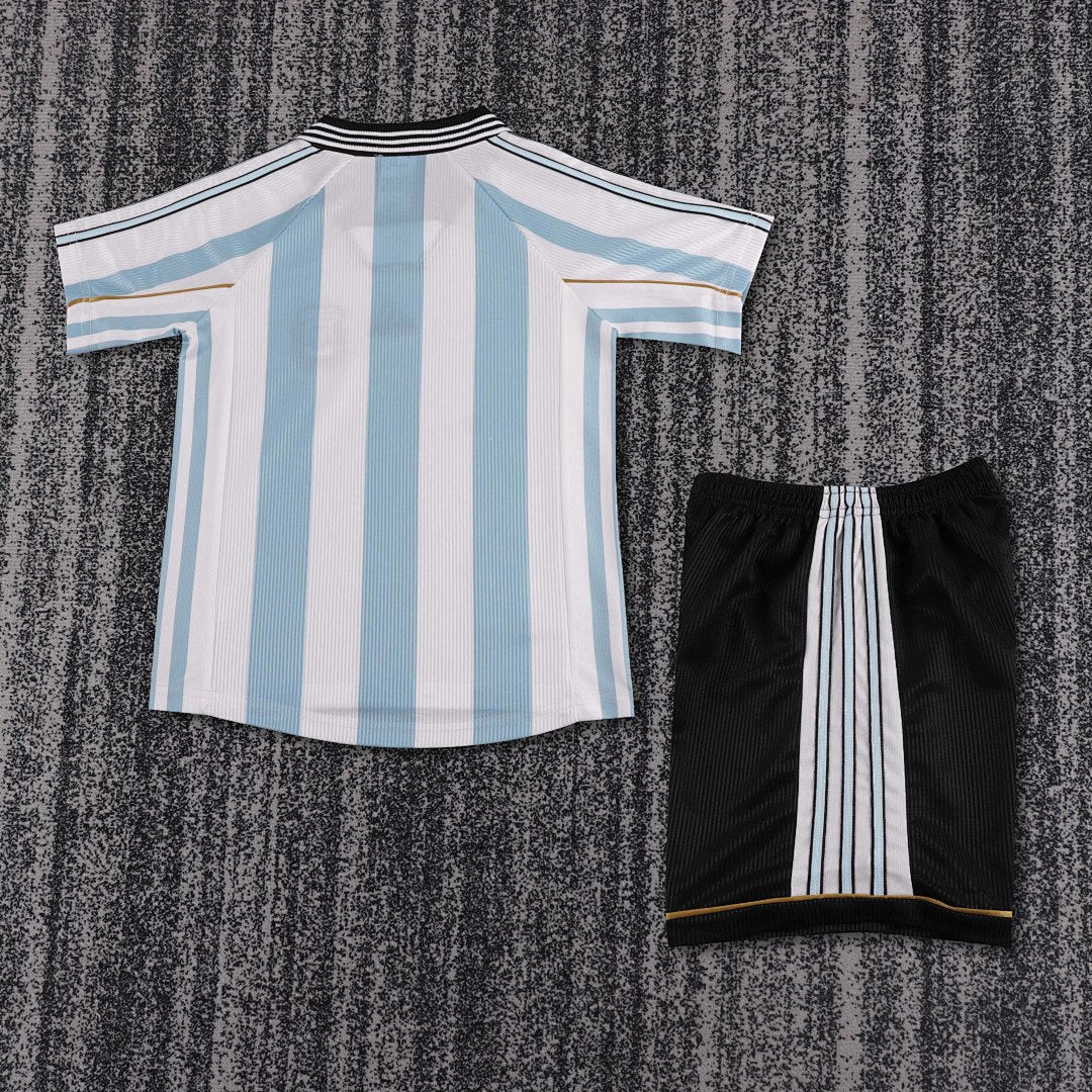 1998 Argentina Home Retro Kids Jersey