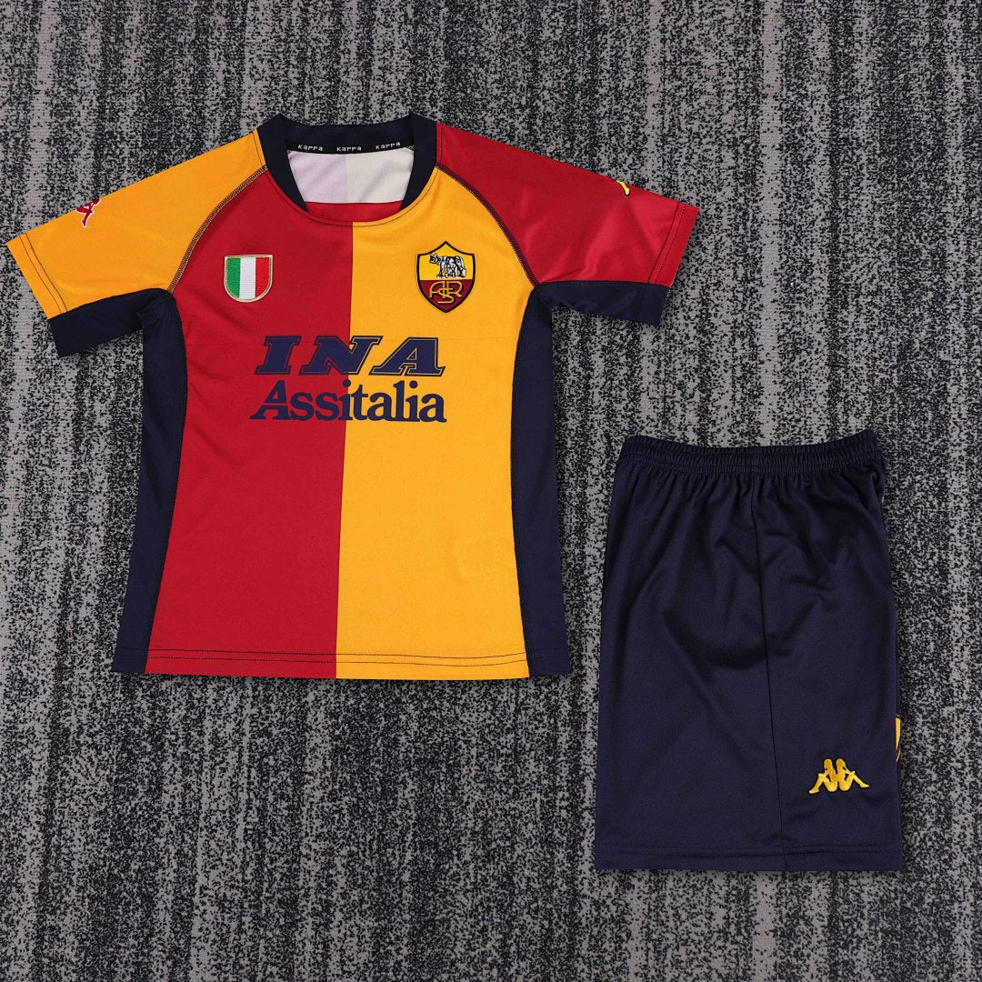 00/01 Roma Home Retro Kids Jersey