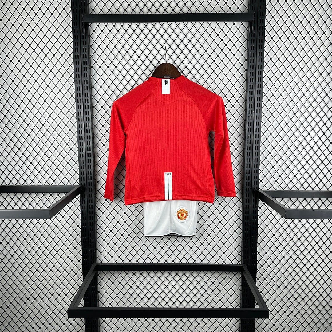 07/08 Manchester United Home Long Sleeve Retro Kids Jersey