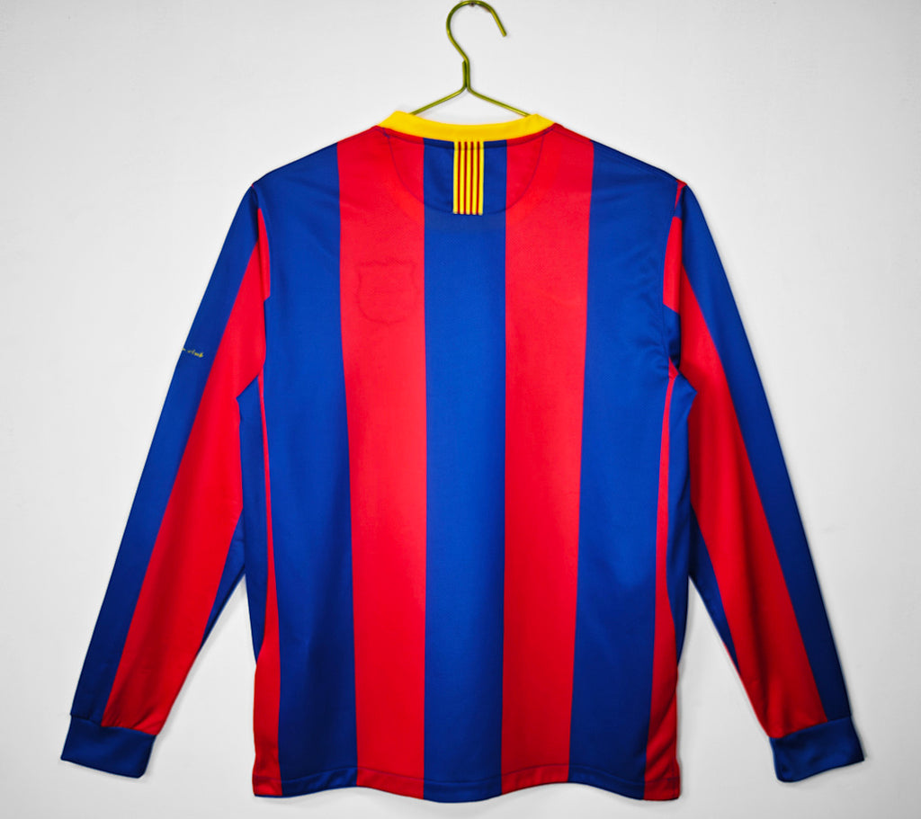 10/11 Barcelona UCL Final Long Sleeve Home Retro Jersey