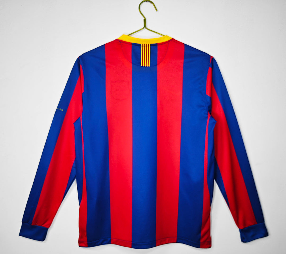 10/11 Barcelona UCL Final Long Sleeve Home Retro Jersey