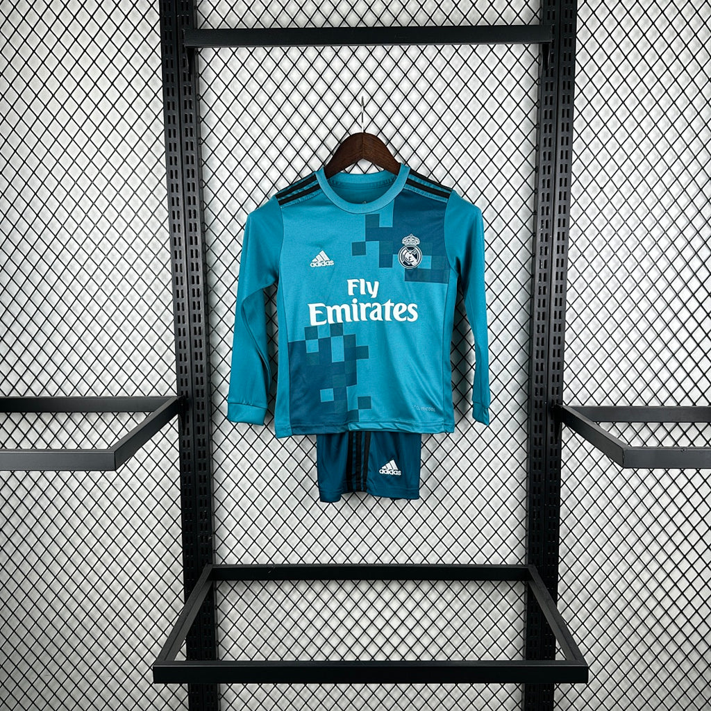 17/18 Real Madrid Third Long Sleeve Retro Kids Jersey