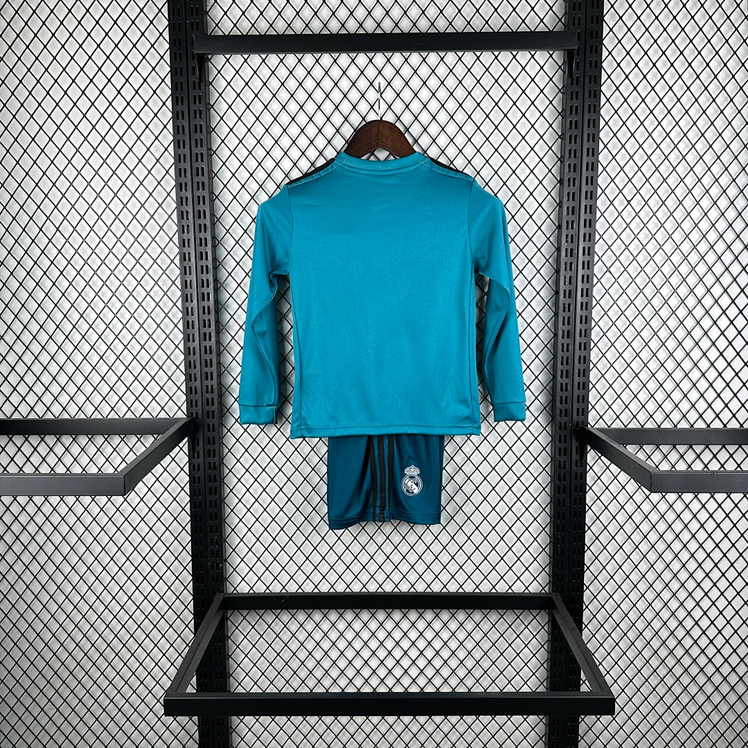 17/18 Real Madrid Third Long Sleeve Retro Kids Jersey