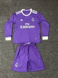16/17 Real Madrid Away Long Sleeve Retro Kids Jersey