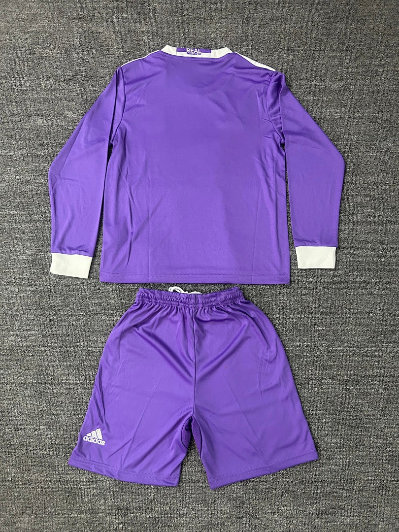 16/17 Real Madrid Away Long Sleeve Retro Kids Jersey