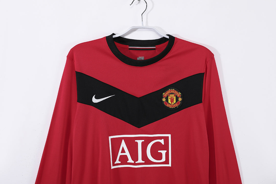 09/10 Manchester United Long Sleeve Home Retro Jersey