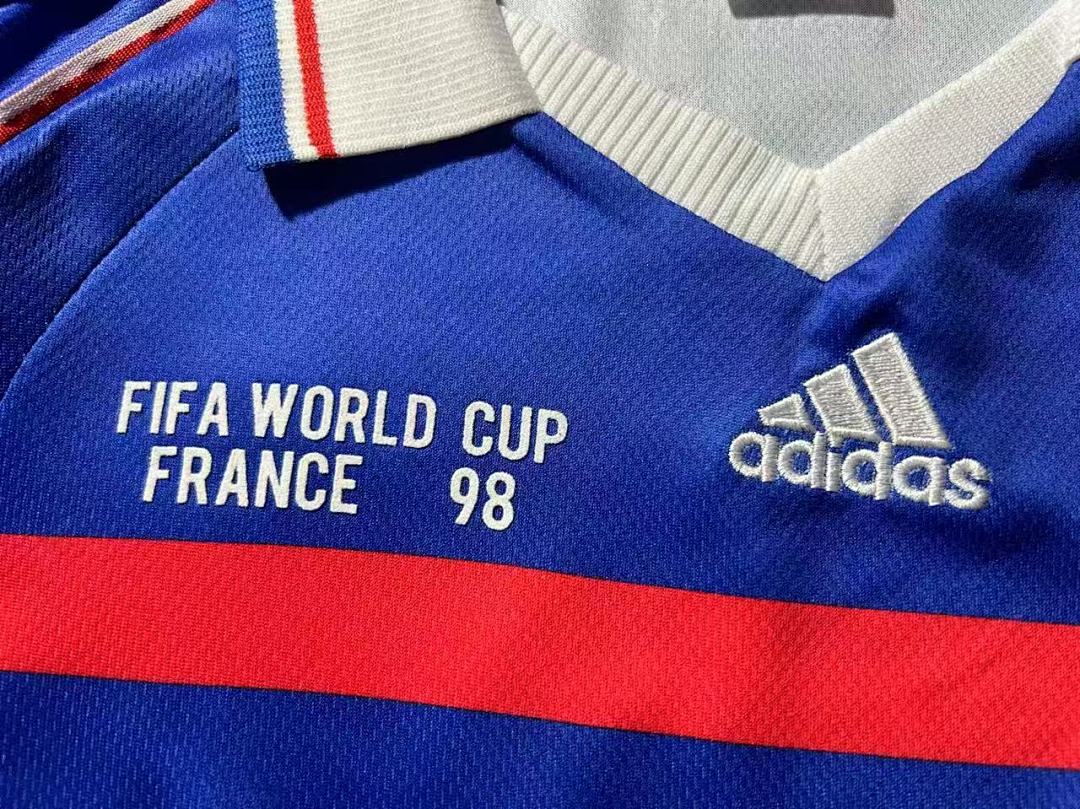 1998 France Home Long Sleeve Retro Kids Jersey