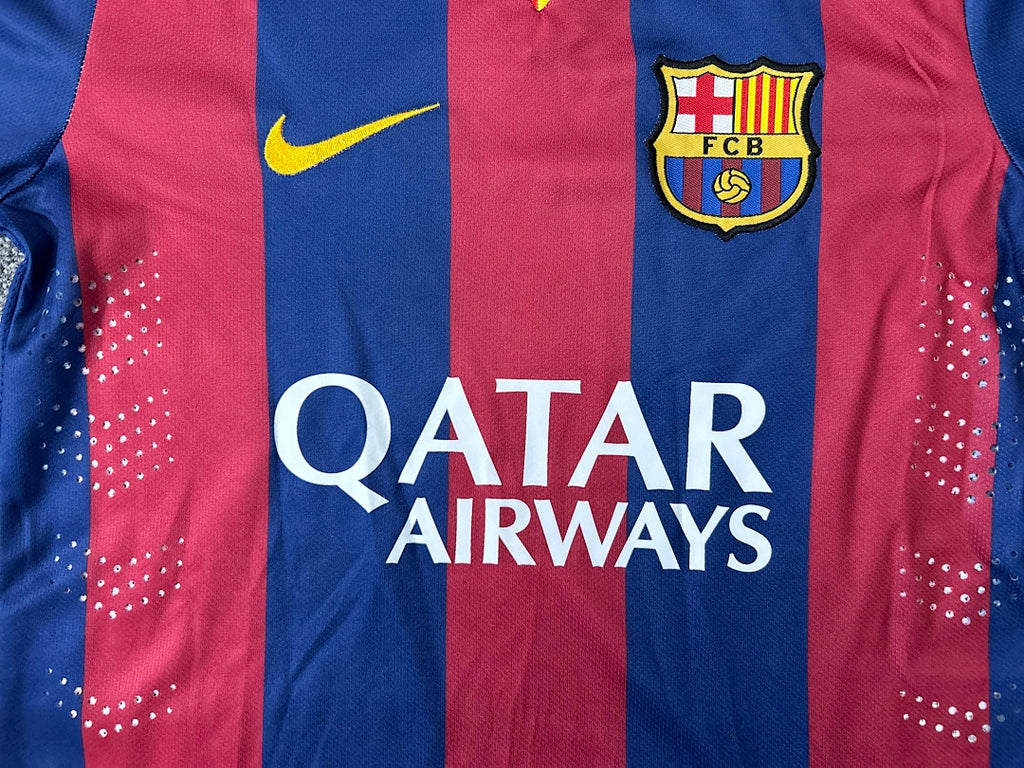 14/15 Barcelona Home Long Sleeve Retro Kids Jersey