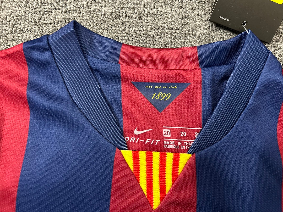 14/15 Barcelona Home Long Sleeve Retro Kids Jersey