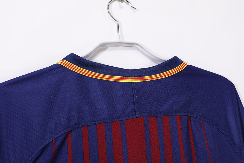 17/18 Barcelona Long Sleeve Home Retro Jersey