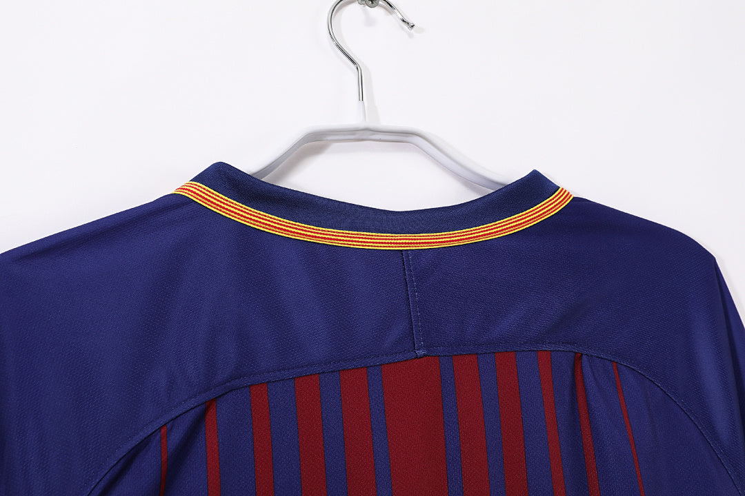 17/18 Barcelona Long Sleeve Home Retro Jersey