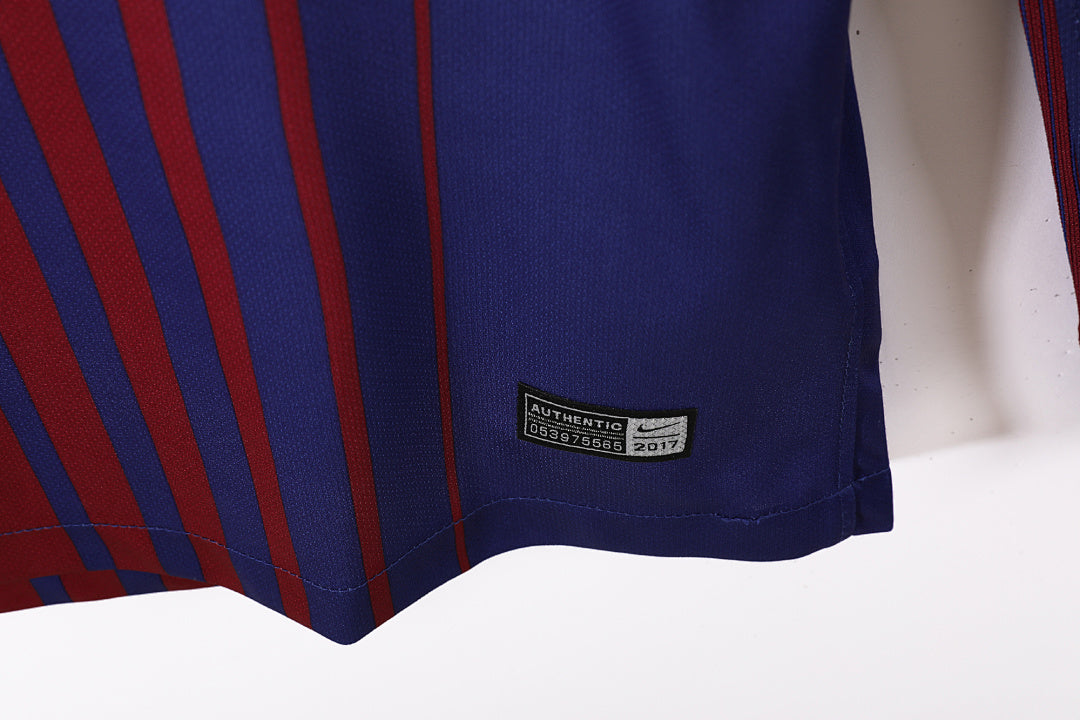 17/18 Barcelona Long Sleeve Home Retro Jersey