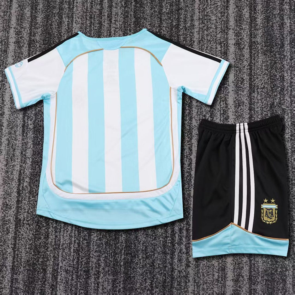 2006 Argentina Home Retro Kids Jersey