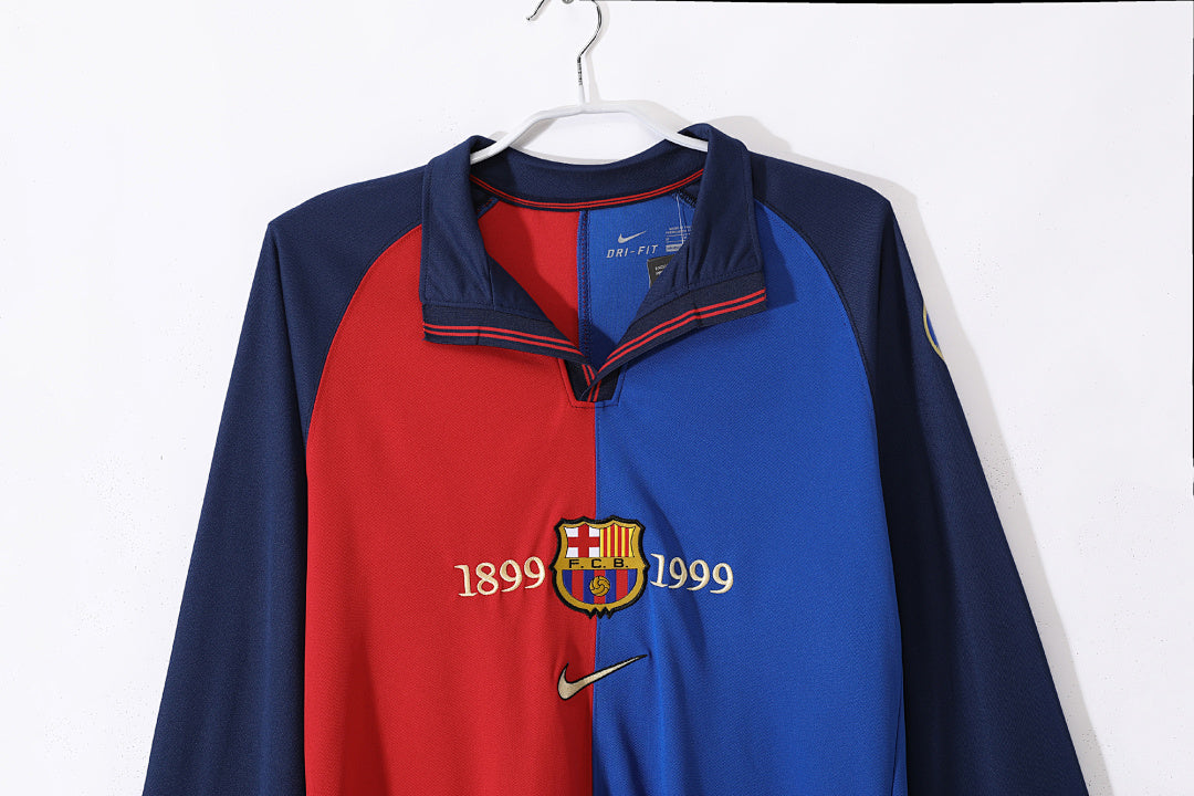 Barcelona 100th Anniversary Long Sleeve Retro Jersey
