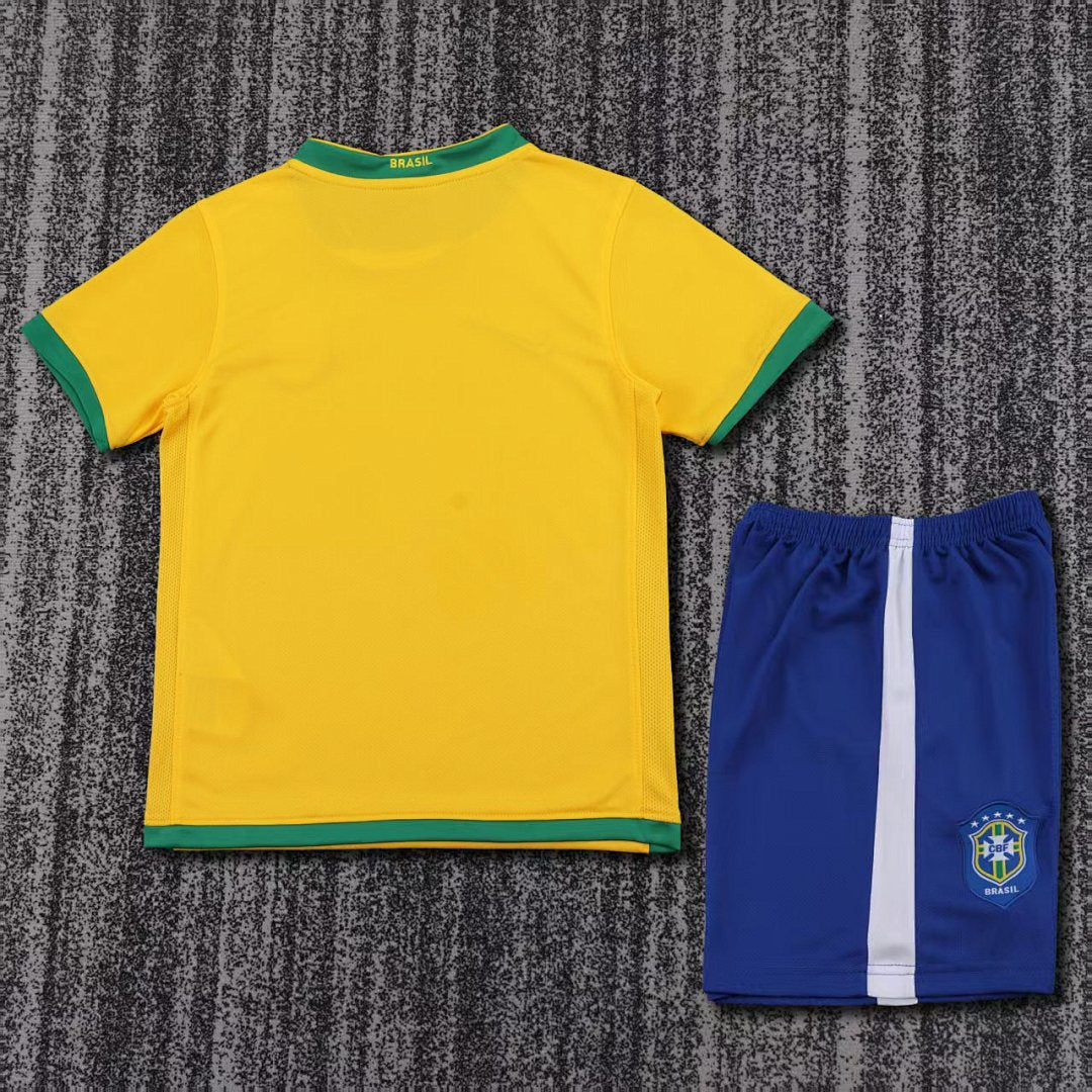 2006 Brazil Home Retro Kids Jersey