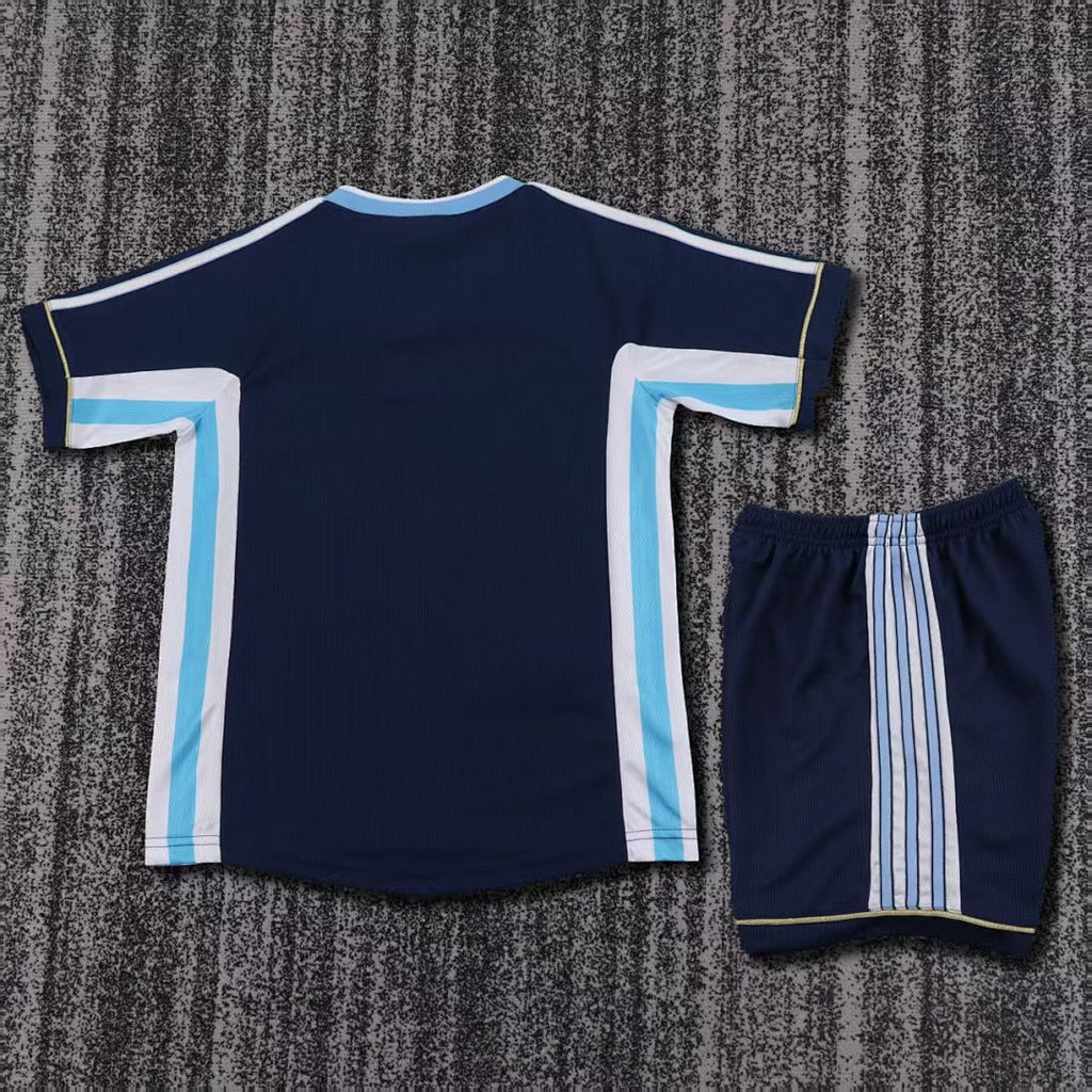1998 Argentina Away Retro Kids Jersey
