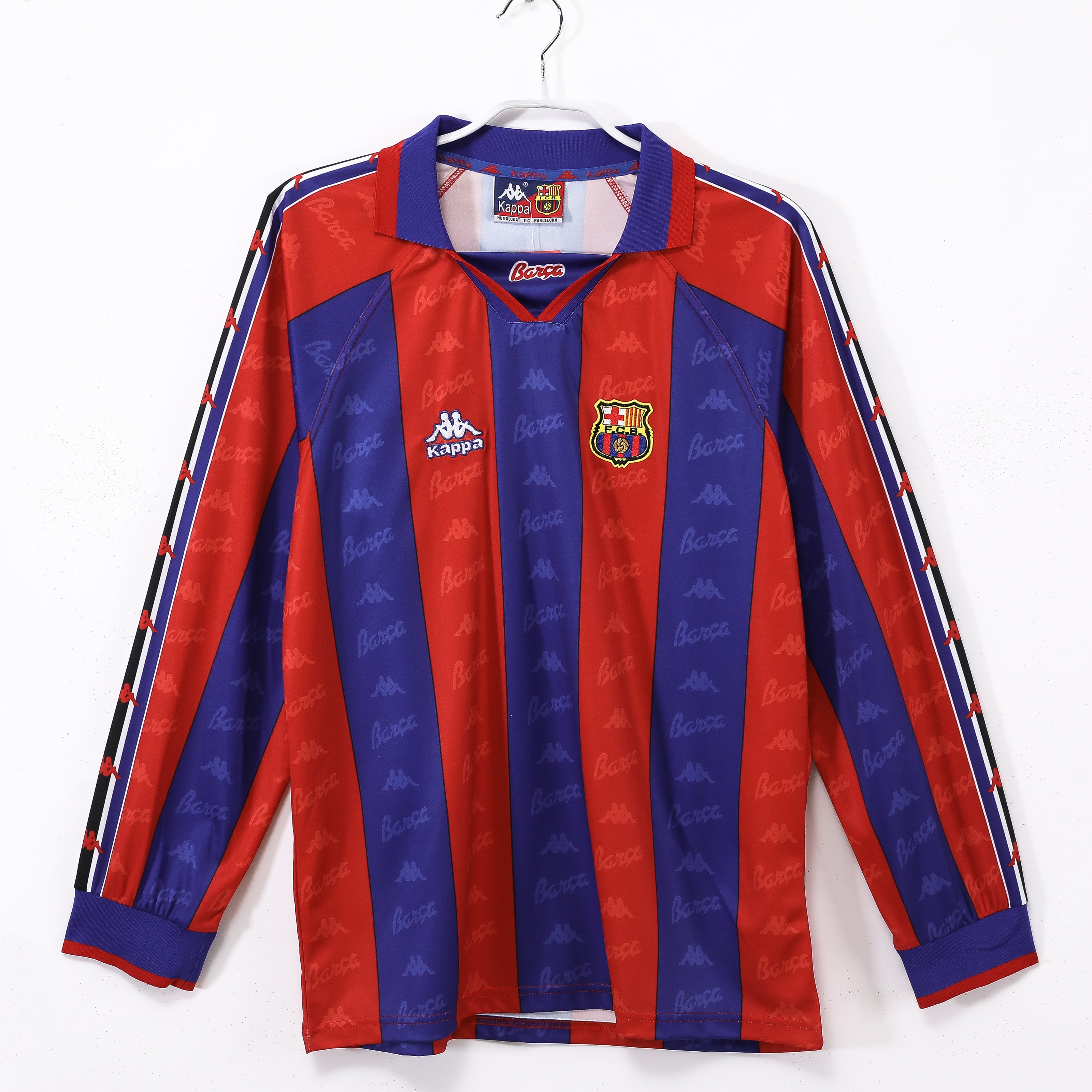 95/97 Barcelona Long Sleeve Home Retro Jersey