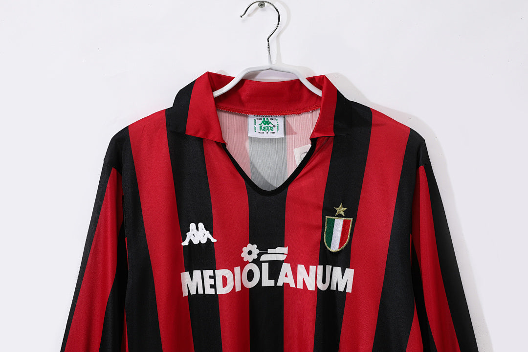 88/89 AC Milan Long Sleeve Home Retro Jersey