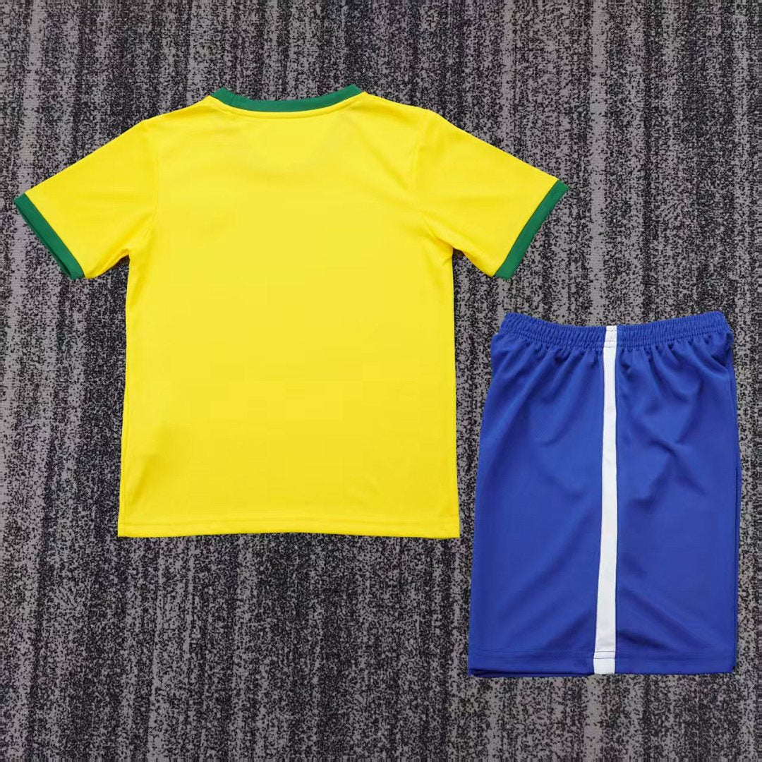 1970 Brazil Home Retro Kids Jersey