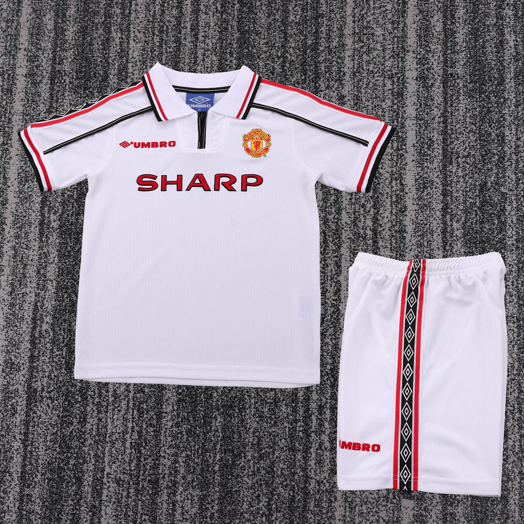 98/99 Manchester United White Sharp Special Retro Kids Jersey