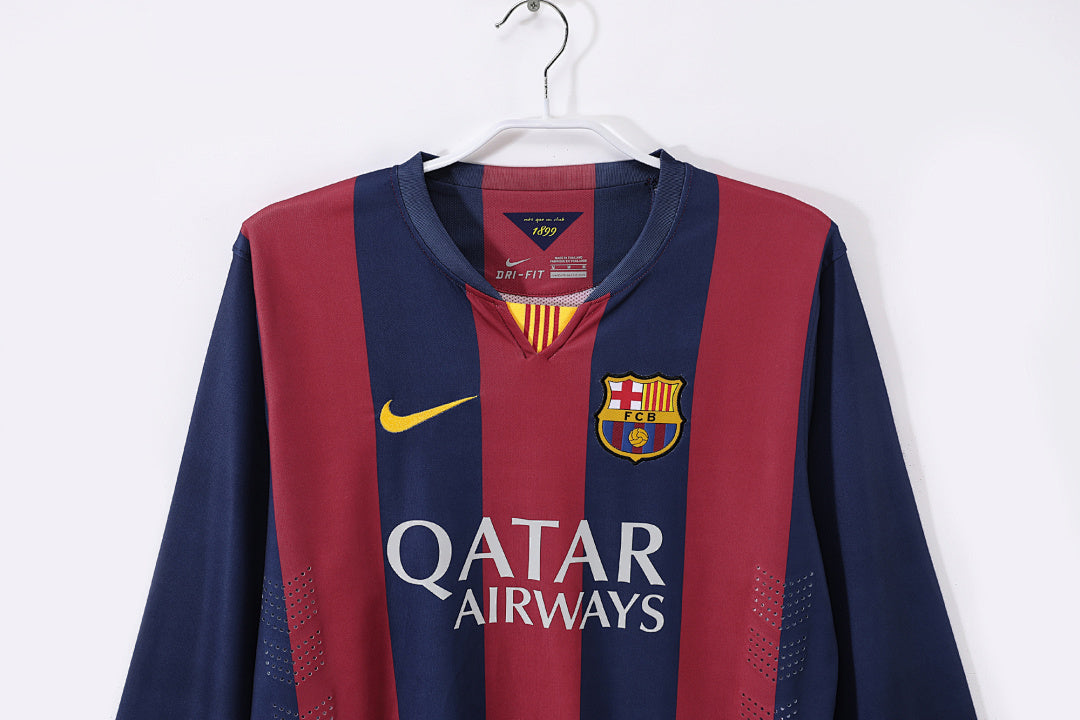 14/15 Barcelona Long Sleeve Home Retro Jersey