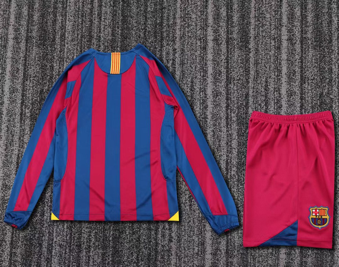 05/06 Barcelona Home Long Sleeve Retro Kids Jersey