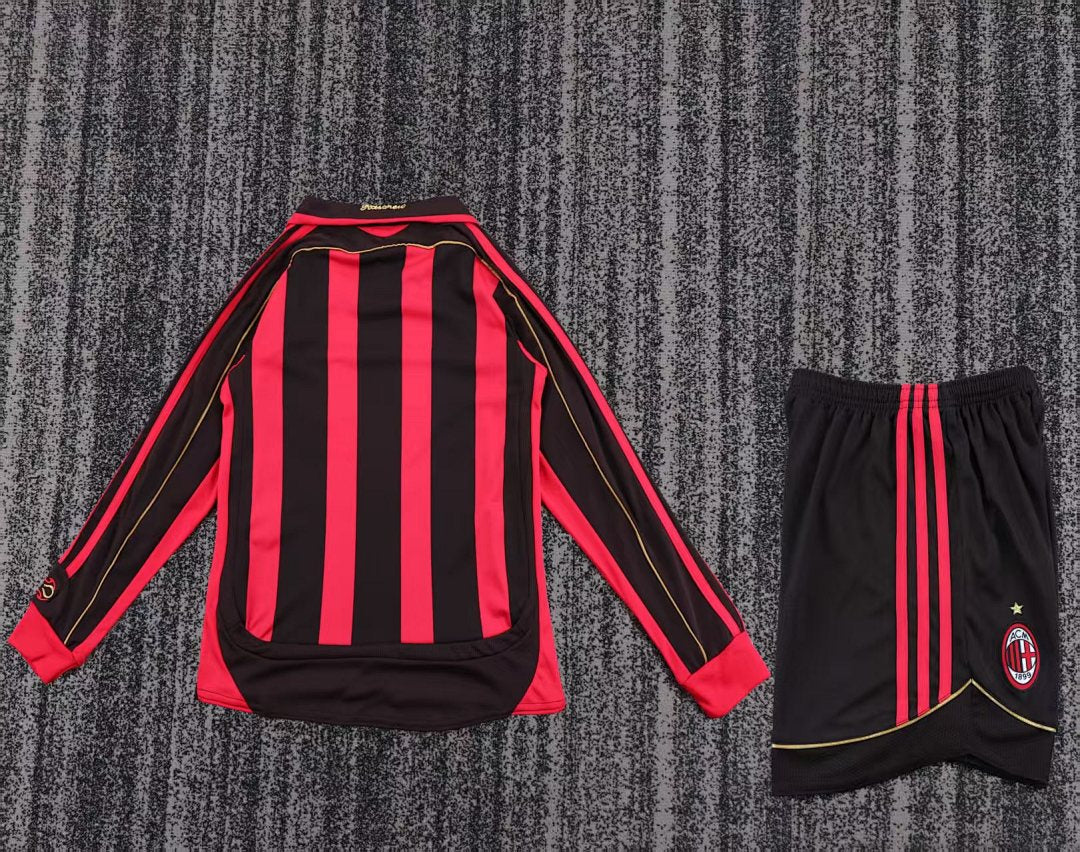 06/07 AC Milan Home Long Sleeve Retro Kids Jersey