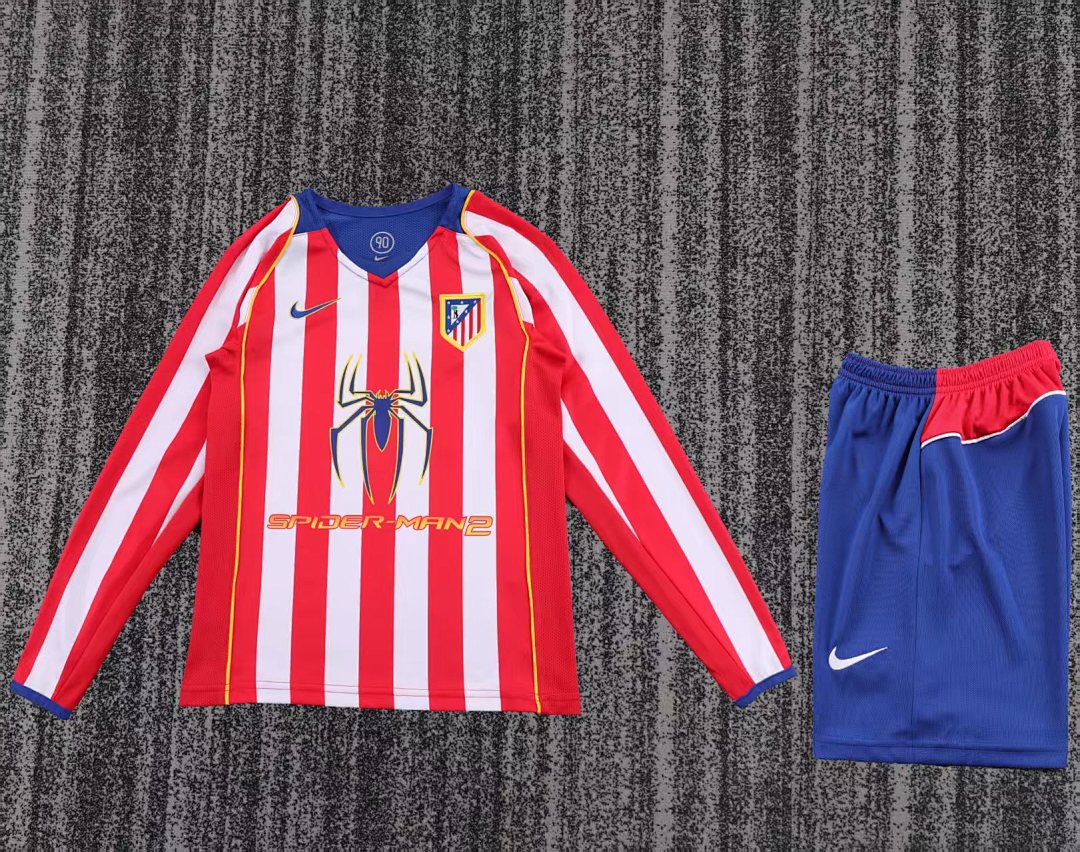 04/05 Atletico Madrid Home Long Sleeve Retro Kids Jersey