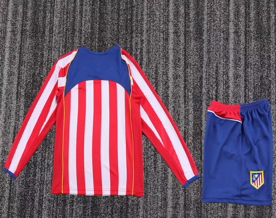04/05 Atletico Madrid Home Long Sleeve Retro Kids Jersey