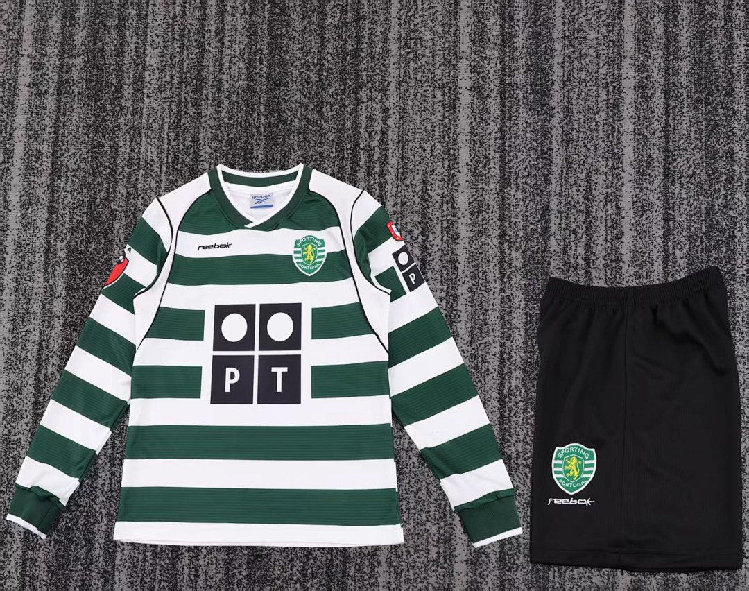 01/03 Sporting Lisbon Home Long Sleeve Retro Kids Jersey
