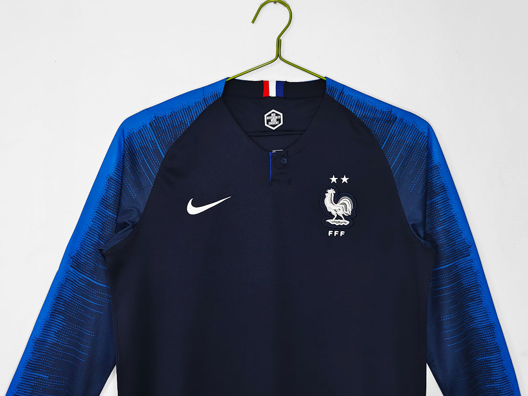 2018 France Long Sleeve Home Retro Jersey