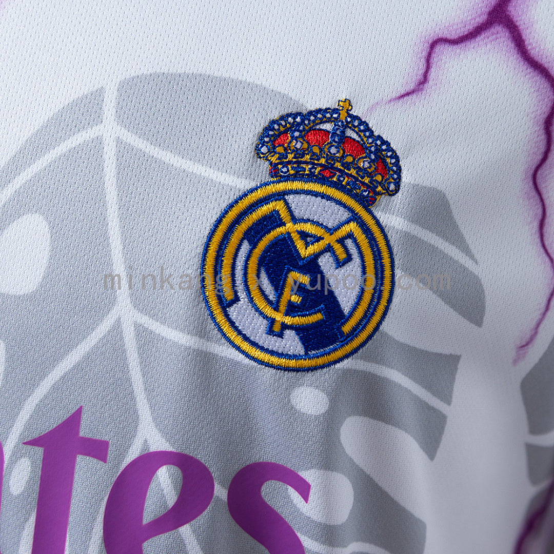 25/26 Real Madrid White Purple Floral Special Jersey