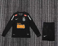 2013 Santos Black Special Long Sleeve Retro Kids Jersey