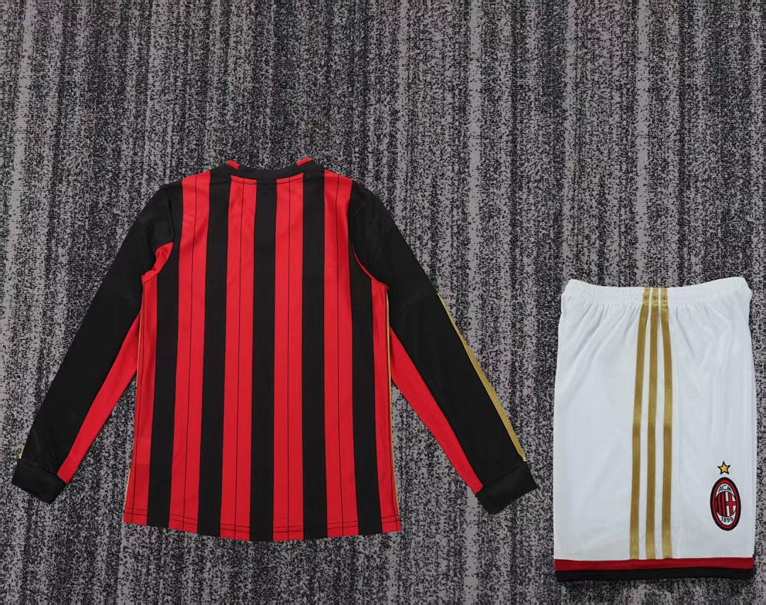 13/14 AC Milan Home Long Sleeve Retro Kids Jersey